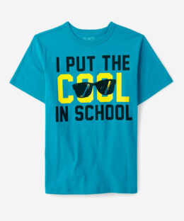 Boys Short Sleeve Put The Cool In School Graphic Tee