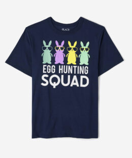 Yellow Egg Hunt Squad Graphic Short Sleeve T Shirt